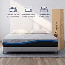 Load image into Gallery viewer, Queen Mattress, Avenco Grey Queen Memory Foam Mattress, 10 Inch Queen Size Mattress in a Box with Skin-Friendly Cover, 2 Foam Layers for Cooling, Supportive &amp; Pressure Relieving
