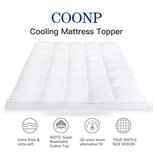 Load image into Gallery viewer, King Mattress Topper, Extra Thick Pillowtop, Cooling Mattress Topper, Plush Mattress Pad Cover 400TC Cotton Top Protector with 8-21 Inch Deep Pocket 3D Snow Down Alternative Fill
