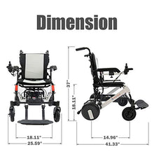 Load image into Gallery viewer, ELENKER Electric Wheelchair, Lightweight Portable Compact Foldable Mobility Aid Power Motorized Wheel Chair with Handle for Travel Home Outdoor

