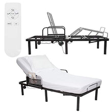 Load image into Gallery viewer, Vive Electric Bed Rail Frame - Adjustable Metal Base with Remote for Twin and Twin XL Size Mattress - Incline Riser for Head, Feet and Legs - Easy Assembly with USB Ports and Side Storage Bag
