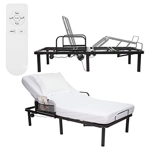 Vive Electric Bed Rail Frame - Adjustable Metal Base with Remote for Twin and Twin XL Size Mattress - Incline Riser for Head, Feet and Legs - Easy Assembly with USB Ports and Side Storage Bag