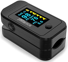 Load image into Gallery viewer, Santamedical Dual Color OLED Pulse Oximeter Fingertip, Blood Oxygen Saturation Monitor (SpO2) with Case, Batteries and Lanyard
