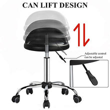 Load image into Gallery viewer, Yaheetech Height Adjustable Rolling Swivel Salon Stool Chair Hydraulic Ergonomic with Backrest Wheels for Tattoo Massage Facial Spa Manicure Dentist Clinic,Black
