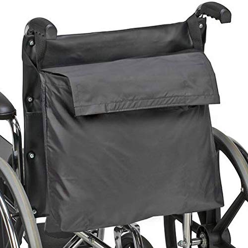 DMI Wheelchair Bag Provides Storage Area with Easy Access Pouch and Pockets, Flexible Straps Allow for Easy Install, Black