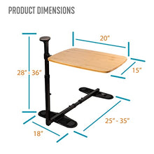 Load image into Gallery viewer, Stander Omni Tray Table, Adjustable Bamboo Swivel TV and Laptop Table with Ergonomic Stand Assist Mobility Handle, Independent Living Aid

