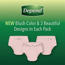 Load image into Gallery viewer, Depend FIT-FLEX Incontinence Underwear for Women, Disposable, Maximum Absorbency, Large, Blush, 34 Count (2 Packs of 17)
