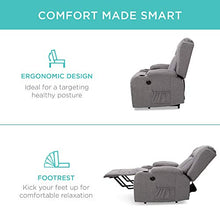 Load image into Gallery viewer, Best Choice Products Electric Power Lift Linen Recliner Massage Chair, Adjustable Furniture for Back, Lumbar, Legs w/ 3 Positions, USB Port, Heat, Cupholders, Easy-to-Reach Side Button - Gray
