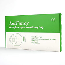Load image into Gallery viewer, LotFancy 10PCS Ostomy Supplies - Pediatric Colostomy Bags - One Piece Drainable Pouches with Hook and Loop Closure for Kids Children Colostomy Ileostomy Stoma Care, Cut to Fit (Max 50mm), Pack of 10
