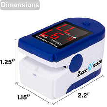Load image into Gallery viewer, Zacurate Fingertip Pulse Oximeter Blood Oxygen Saturation Monitor with Batteries and Lanyard Included (Sapphire Blue)
