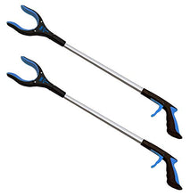 Load image into Gallery viewer, 2-Pack 32 Inch Extra Long Grabber Reacher with Rotating Jaw - Mobility Aid Reaching Assist Tool (Blue)

