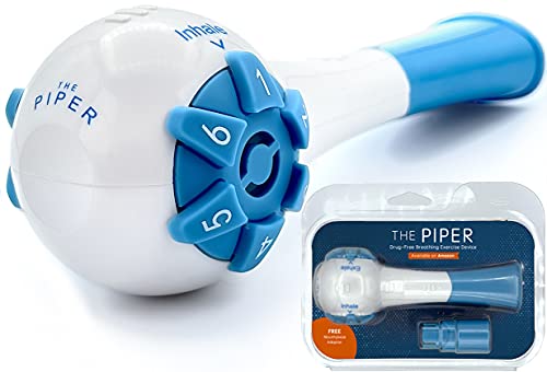 Piper Breathing Exercise Device for Lungs – Lung Exerciser Breathing Trainer for Respiratory Therapy, Inspiratory Expiratory Volumetric Exerciser for Natural Mucus Relief, Lung Health and COPD Support