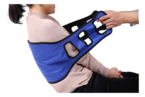 Kangwell Patient Lift Transfer Sling Gait Belt with Handle, Back Curve Widening Design,Medical Nursing Safety Assist Device for Moving Seniors (Blue)