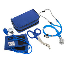 Load image into Gallery viewer, ASATechmed Nurse Starter Kit - Stethoscope, Blood Pressure Monitor, Tuning Forks, and More - 18 Pieces Total (Blue)
