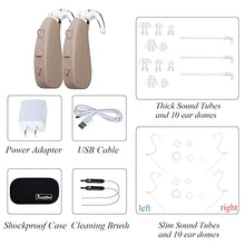 Load image into Gallery viewer, Banglijian Hearing Aid Rechargeable Ziv-206 with 4 Channels Layered Noise Reduction Adaptive Feedback Cancellation-Two Types of Sound Tubes(Two Units)
