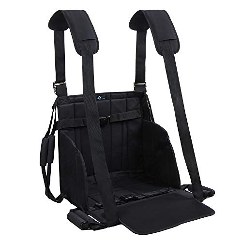 REAQER Lift Stair Slide Board Wheelchair Belt for Patient Seniors Chair Safety Slings Aid Foldable Oxford Cloth Black （8 Handles+2 Shoulder Straps）