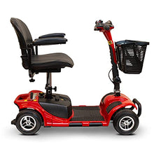 Load image into Gallery viewer, EWheels EW-M34 4 Wheel Travel Scooter - Red with Free Challenger Mobility Scooter Cover

