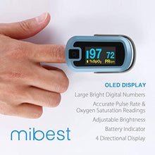 Load image into Gallery viewer, mibest OLED Finger Pulse Oximeter, O2 Meter, Dual Color White/Light Blue
