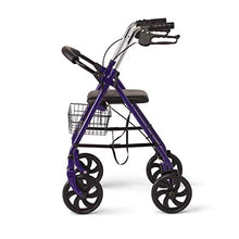 Load image into Gallery viewer, Medline Basic Steel Folding Rollator Walker with 8&quot; Wheels and Basket, Blue
