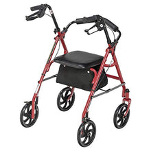 Load image into Gallery viewer, Drive Medical 10257RD-1 Four Wheel Rollator with Fold Up Removable Back Support, Red
