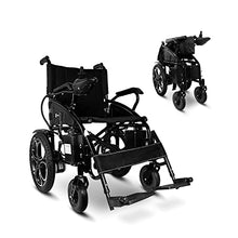 Load image into Gallery viewer, Ephesus X3 | Folding Electric Wheelchair | Portable, Heavy Duty, Long Range, Lightweight | Motorized Wheelchairs for Adults and Seniors (Black on Black Frame)
