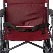 Load image into Gallery viewer, Medline Transport Wheelchair with Lightweight Steel Frame, Microban Antimicrobial Protection, Folding Chair is Portable, Large 12 inch Back Wheels, 19 inch Wide Seat, Red
