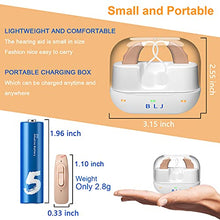Load image into Gallery viewer, BLJ Hearing Aid Rechargeable for Adults and Seniors with Noise Reduction and Intelligent Feedback Suppression, Small Hearing Amplifier with Portable Charging Box (Beige)
