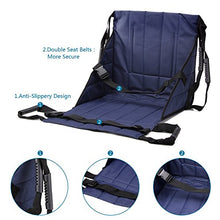 Load image into Gallery viewer, Patient Lift Stair Slide Board Transfer Emergency Evacuation Chair Wheelchair Belt Safety Full Body Medical Lifting Sling Sliding Transferring Disc Use for Seniors,Handicap (Blue - 4 Handles)

