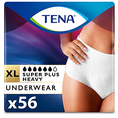 Tena Stylish Incontinence/Bladder Control Underwear for Women, Super Plus Heavy Absorbency, Extra Large, 56 ct