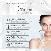Load image into Gallery viewer, Project E Beauty RED Light Therapy Machine | Wireless Photon Collagen Boost 630nm Skin Rejuvenation Anti Aging Firming Lifting Tightening Toning Wrinkles Fine Lines Removal Rechargeable Handheld
