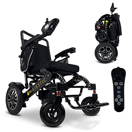 Majestic Electric Wheelchair 2022 - Foldable Remote Control Power Chair, 500 Watt Waterproof Motor, Lightweight Motorized Portable Mobility Aid for Adults - Wheel Chair (19.5