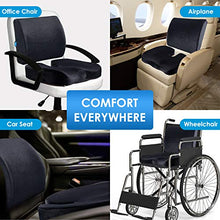 Load image into Gallery viewer, Memory Foam Coccyx Seat Cushion &amp; Lumbar Support Pillow for Office Chair Car Wheelchair Orthopedic Chair Pad and Back Cushion with Adjustable Straps for Lower Back, Tailbone, Sciatica, Hip Pain Relief
