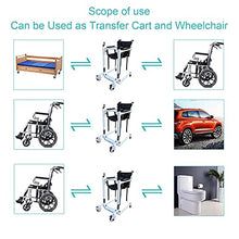 Load image into Gallery viewer, ZHDDM Steel Transport Wheelchair, Portable Patient Lift, Multifunctional Elderly Disabled Full Body Patient Transfer Lifter with Padded Seat - Use in Hospital, Home - Maximum Load 220lbs

