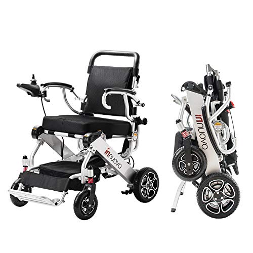 Intelligent Lightweight Foldable Electric Wheelchair, Portable Folding Carry Motorized Wheelchairs, Durable Compact Power Wheelchair Folding Carry Wheelchairs
