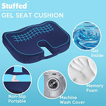 Load image into Gallery viewer, Gel Seat Cushion for Long Sitting, Seat Cushion for Office Chair, Gel Butt Pillow Cushion, Memory Foam Chair Cushion for Desk Chair, Firm Coccyx Cushion for Back Tailbone Relief

