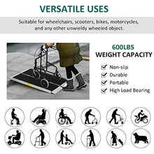 Load image into Gallery viewer, HOMCOM 4&#39; Portable Wheelchair Ramp Aluminum Threshold Mobility Single-fold for Scooter with Carrying Handle
