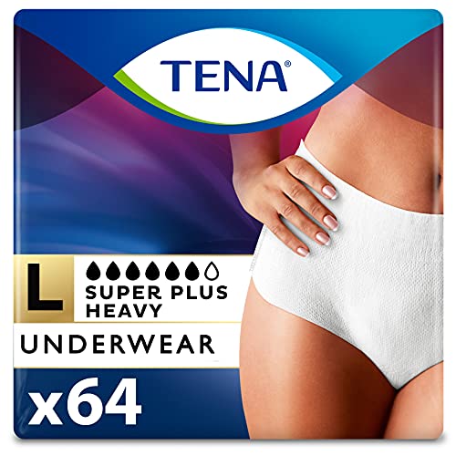 Tena Incontinence Underwear for Women, Super Plus Absorbency, Large, 64 Count