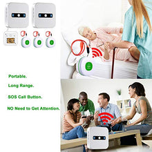 Load image into Gallery viewer, Daytech Portable Caregiver Pager Wireless Call Button for Elderly/Emergency Alert System for Seniors/Elderly Aids for Living/Call Light System with 2 Portable Receiver+3 Necklace Call Buttons
