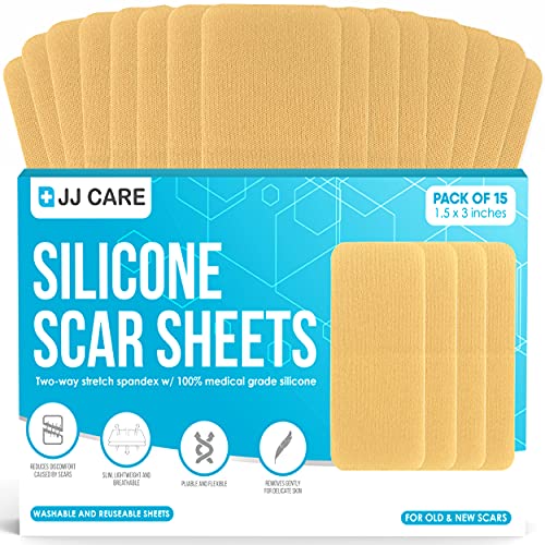 [Pack of 15] Silicone Scar Sheets, Medical Silicone Scar Removal Sheets (1.5