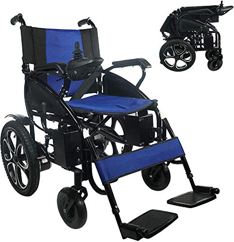 2022 Model Fold & Travel Lightweight Electric Wheelchair Motor Motorized Wheelchairs Power Wheel Chair Aviation Travel Safe Heavy Duty