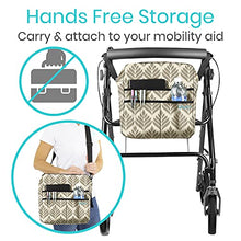 Load image into Gallery viewer, Vive Rollator Bag - Universal Travel Tote for Carrying Accessories on Wheelchair, Rolling Walkers, Transport Chairs, Mobility Scooters - Lightweight Handicap Medical Mobility Aid - for Women, Seniors

