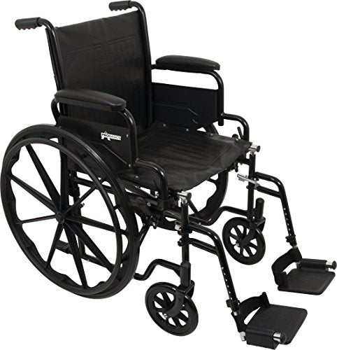 ProBasics Standard Wheelchair - Flip Back Desk Arms - 250 Pound Weight Capacity - Black - Swing-Away Footrest - 18