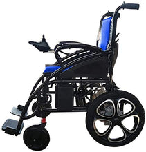Load image into Gallery viewer, Rubicon All Terrain Heavy Duty Powerful Dual Motor Foldable Electric Wheelchair Motorized Power Wheelchairs Silla de Ruedas Electrica para Adultos. Supports up to 300 lbs - Weight 70 lbs (Bluee)

