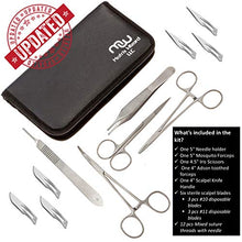 Load image into Gallery viewer, Sterile Sutures Thread with Needle Plus Tools - First Aid Field Emergency, Trauma Practice Suture Kit; Taxidermy; Medical, Nursing and Vet Students (16 Mixed 0, 2/0, 3/0, 4/0 with 12 Instruments) 28PK
