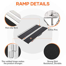 Load image into Gallery viewer, 3FT Wheelchair Ramp,Non-Slip Portable Aluminum Ramp for Wheelchairs Single Fold 600lbs for Steps Stairs and Thresholds，Stairs, Doorways, Scooter (28.2&quot;W x 35.8&quot;L) (Non-Skid 3FT)
