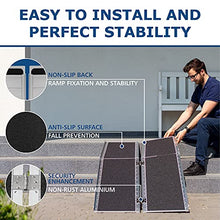 Load image into Gallery viewer, ZENACASA - Wheelchair Ramp 4 feet - Wheelchair Ramps for Home, Threshold &amp; Wheelchair Ramps, Electric Wheelchair, Scooter Ramp - Portable Ramp, Aluminum Ramp with Non-Slip Back
