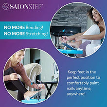 Load image into Gallery viewer, Salon Step The Beauty Footrest for Easy At-Home Pedicures, Treat Your Feet, No More Bending or Stretching with LED Magnifier, Drying Fan, Adjustable Foot Rest, Non-Slip Sturdy Legs &amp; Built-In Storage
