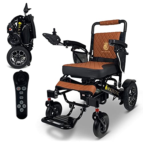 MAJESTIC BUVAN Electric Wheelchair 2022- Foldable Electric Wheelchair Remote Control, 500 Watt Waterproof Motors, Lightweight, Portable, & Motorized Power Wheel Chair Mobility Aid for Adults