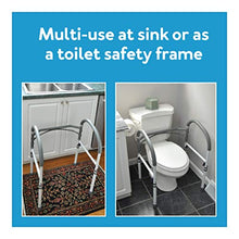 Load image into Gallery viewer, Carex Toilet Safety Rails - Toilet Handles for Elderly and Handicap - Home Health Care Equipment Toilet Safety Frame, Grey
