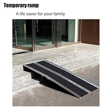 Load image into Gallery viewer, Wheelchair Ramps 6FT, gardhom Aluminum Extra Wide 31.3&#39; Folding Antiskid Ramp for Doorways Steps

