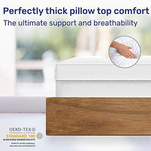 Load image into Gallery viewer, Cooling Mattress Topper Queen Pillow Top, Optimum Thick &amp; Plush Quilted with Soft Cotton Fabric &amp; Down-Like Fill for Back Pain, Snug Fits 8 - 20 inch Mattresses
